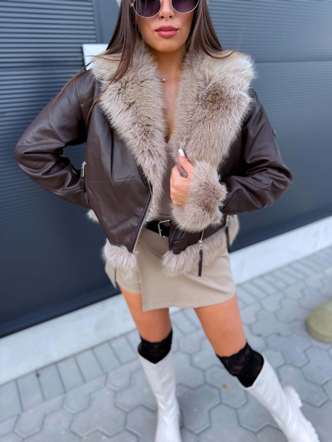Virsjaka "NO FILTER" S6256 - CHOCO AR BĒŠU PŪKU