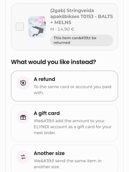 Return: choose what you get