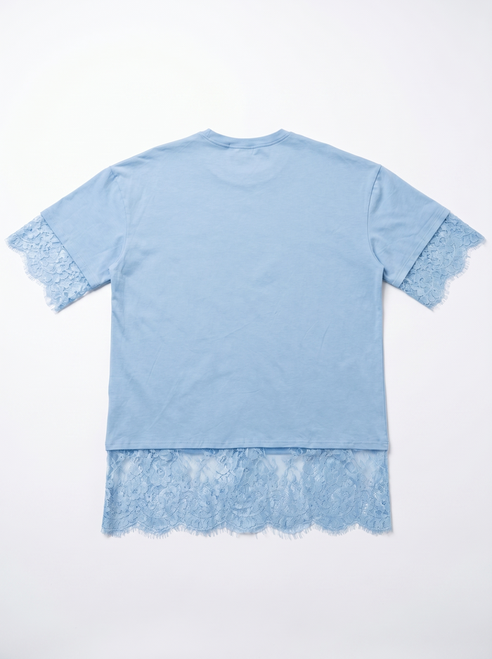 T-krekls "DOWN TO LACE" TS958 - ŠVIESIAI MĖLYNA