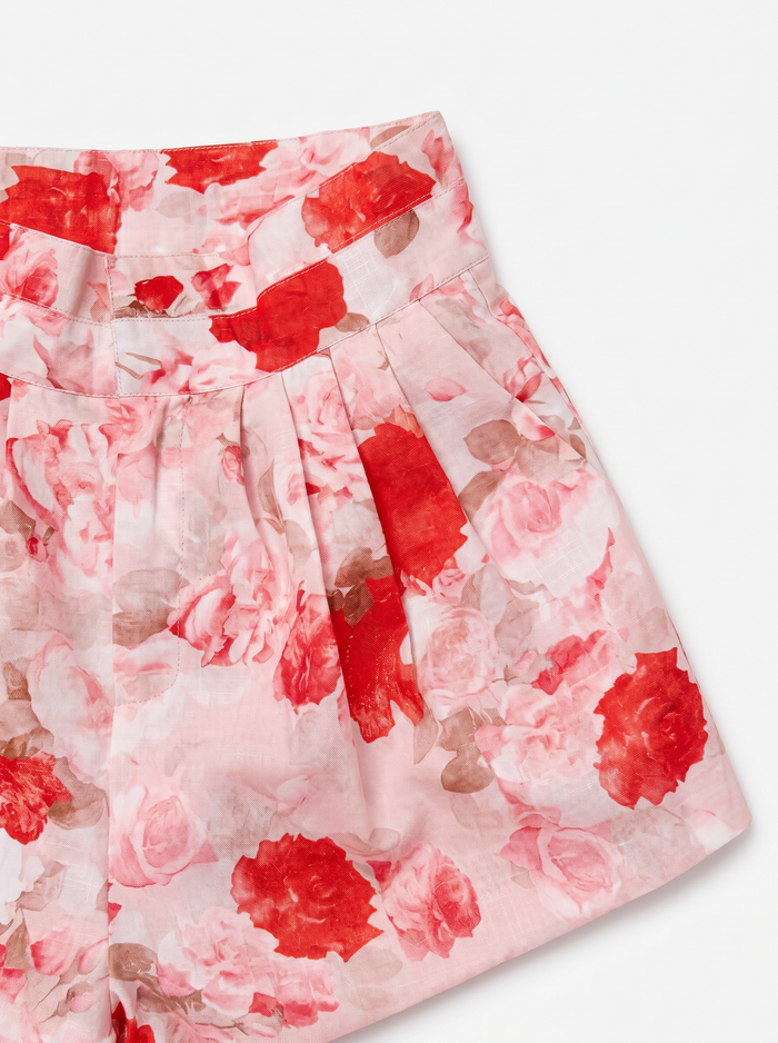 LUX auduma šorti "ROSE TEA 60568" - bēši ar rozā