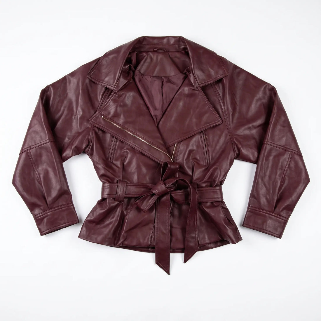 Kunstnahast jakk "WAIST ACCENT" S-6253 - BORDOO