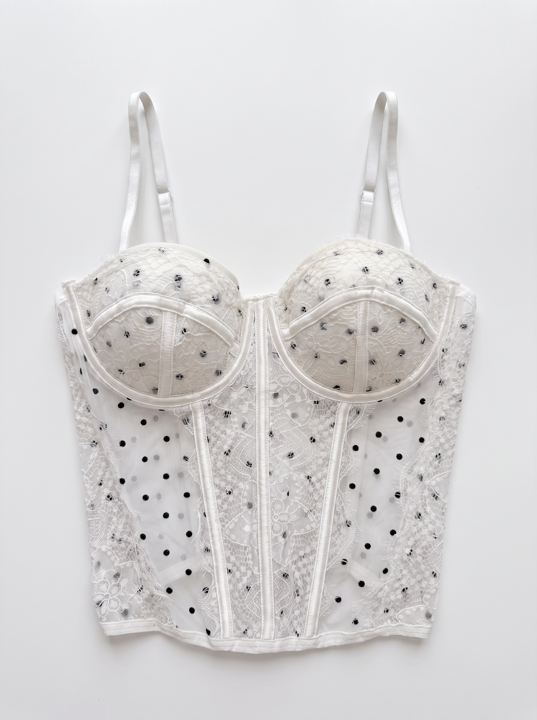 Korsett "DOTTED LACE B08" - VALGE