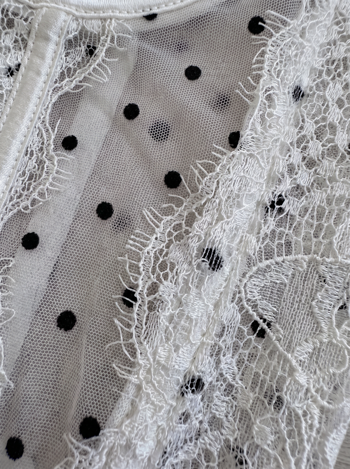 Corset "DOTTED LACE B08" - WHITE