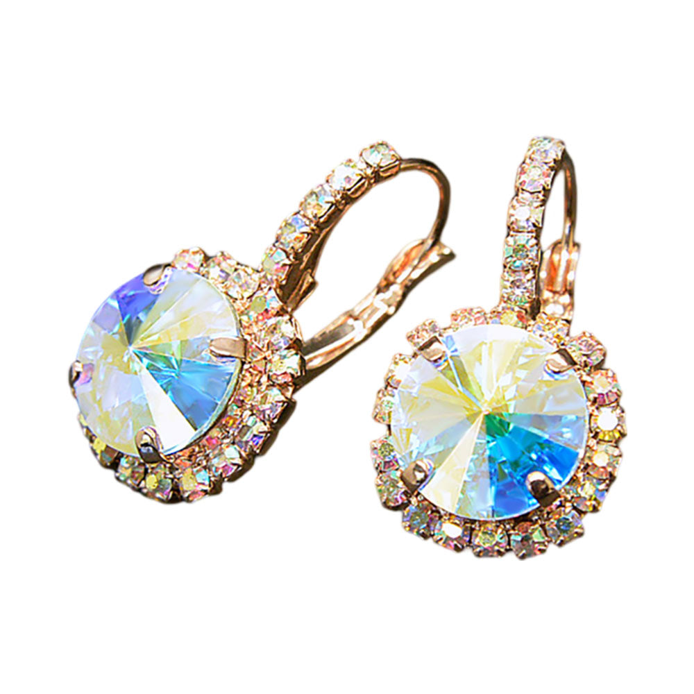 Boucles d'oreilles cubes en argent et cristal de SPARK